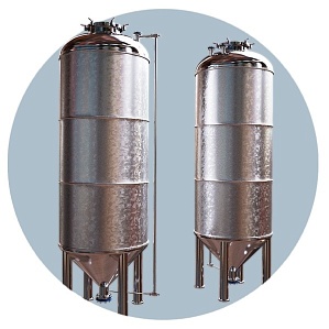 Цилиндрическая нержавеющая вертикальная емкость 20 м3