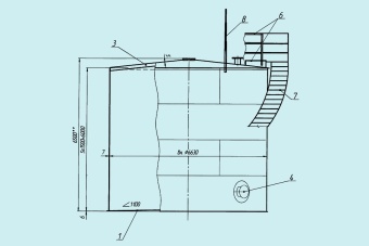 Чертеж Резервуар вертикальный РВС 200 м3